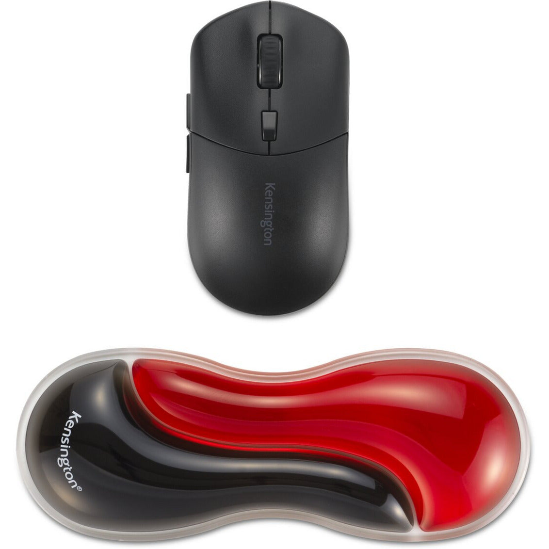 Kensington slim duo gel mouse trackball wrist rest polssteun (rood zwart)