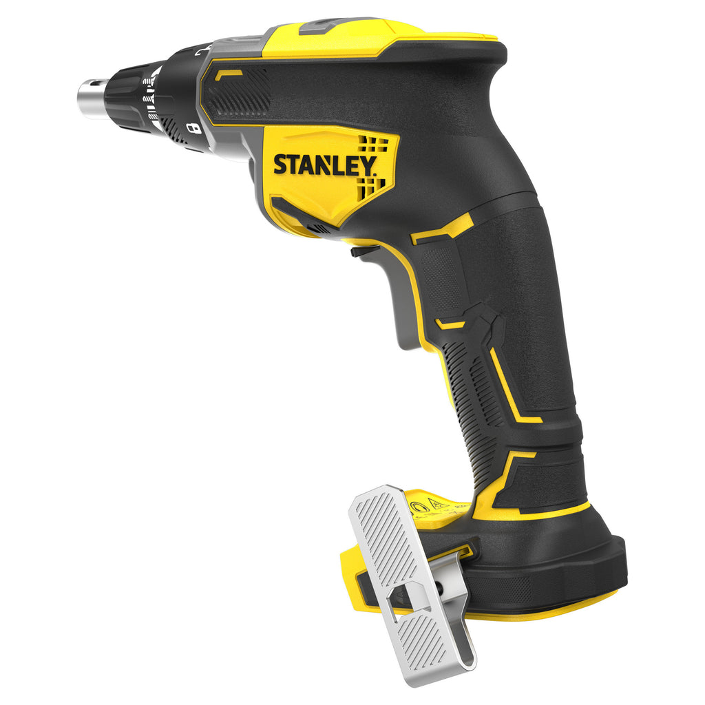 Stanley brushless 18v v20 gipsplaatschroevendraaier solo schroeftol (zwart geel, accu en oplader niet inbegrepen)