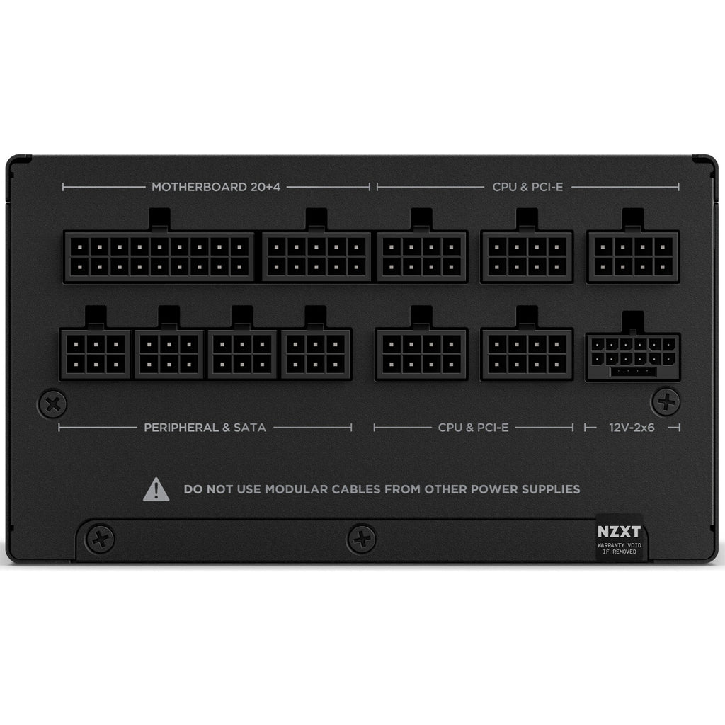 Nzxt c1000 gold atx 3.1 modulaire 1000 watt voeding (zwart, 1x 12v-2x6, 3x pcie)
