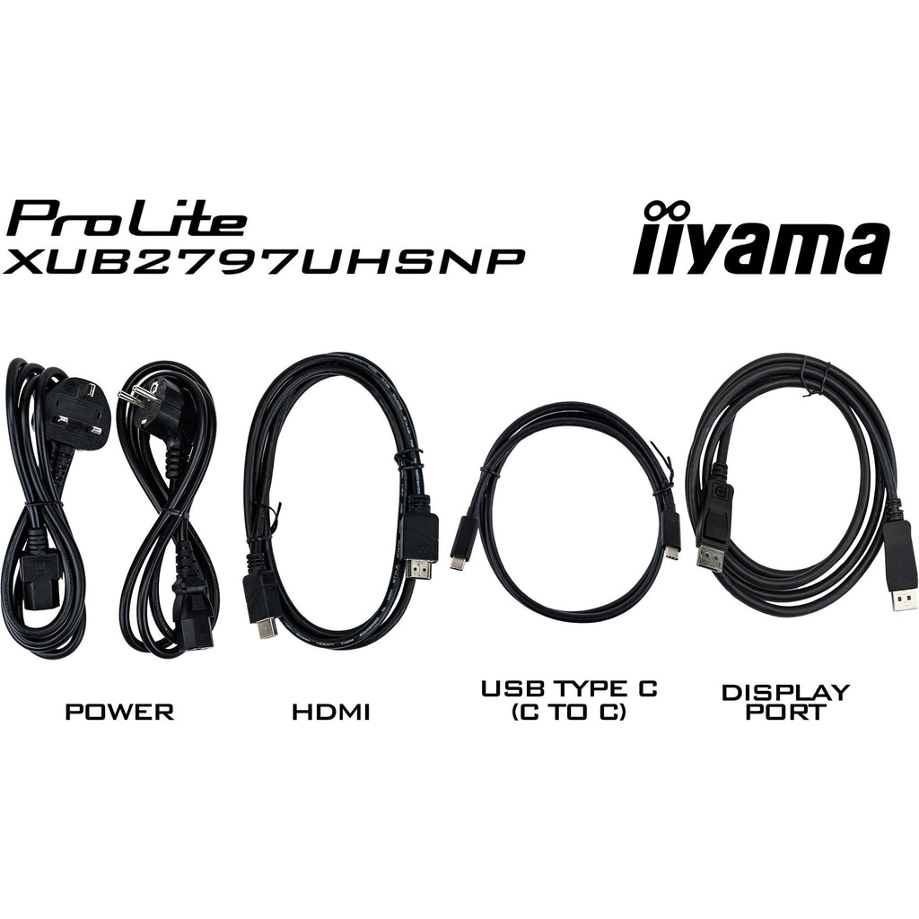 Iiyama prolite xub2797uhsnp-b1 27 4k uhd monitor (zwart, hdmi, displayport, 4x usb-a, usb-c, rj-45)