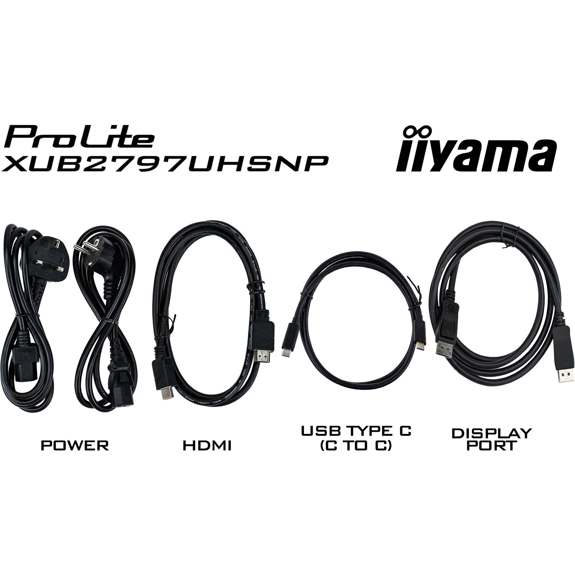 Iiyama prolite xub2797uhsnp-b1 27 4k uhd monitor (zwart, hdmi, displayport, 4x usb-a, usb-c, rj-45)