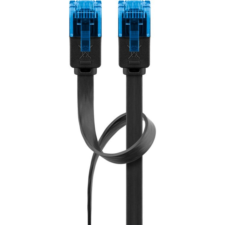 Goobay cat 6a flat patch cable u utp, 10 meter kabel (zwart blauw)