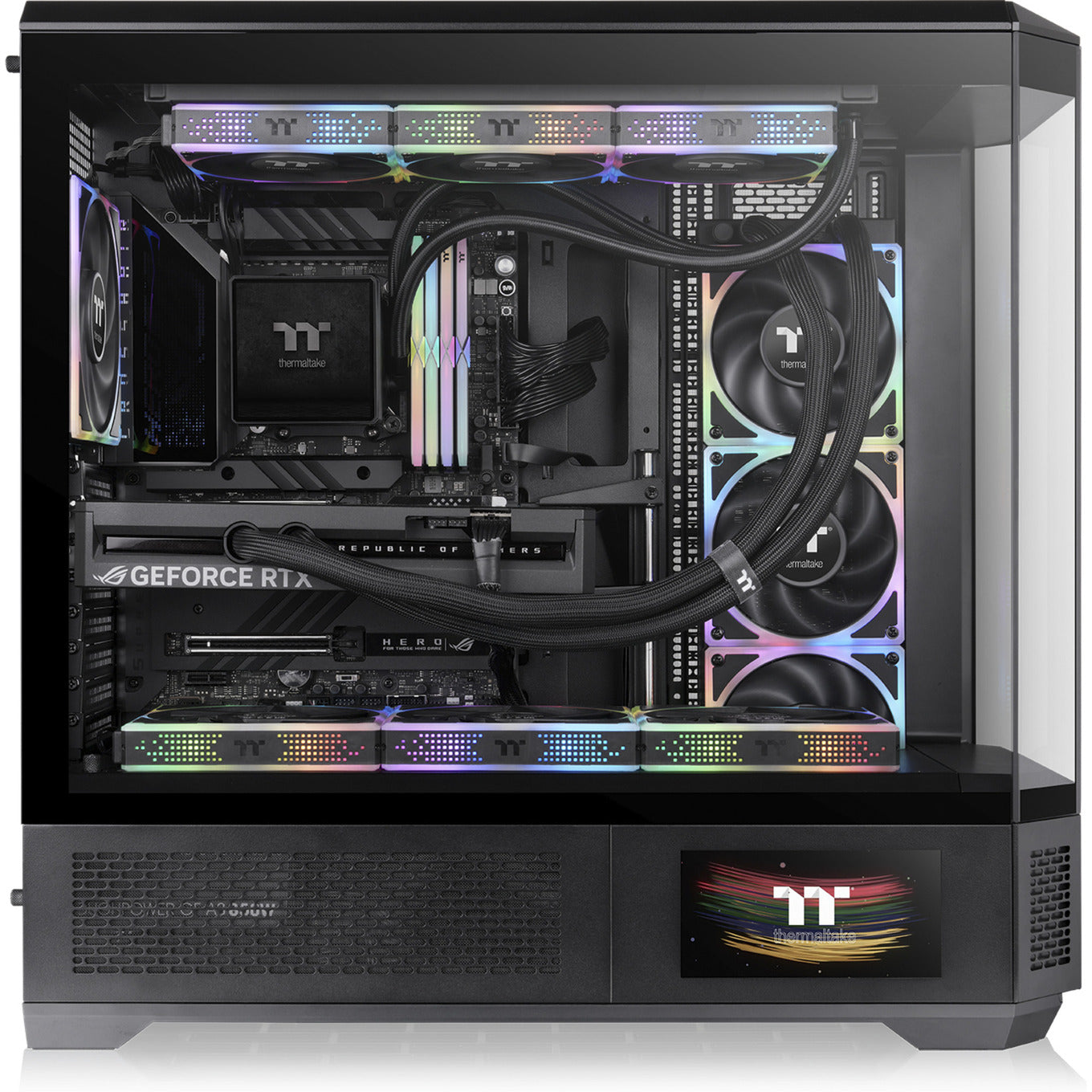 Thermaltake view 600 tg big tower behuizing (zwart | 2x usb-a | 1x usb-c | tempered glass)