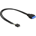 Delock usb 3.0 > usb 2.0 header adapter (zwart, 0,3 meter)