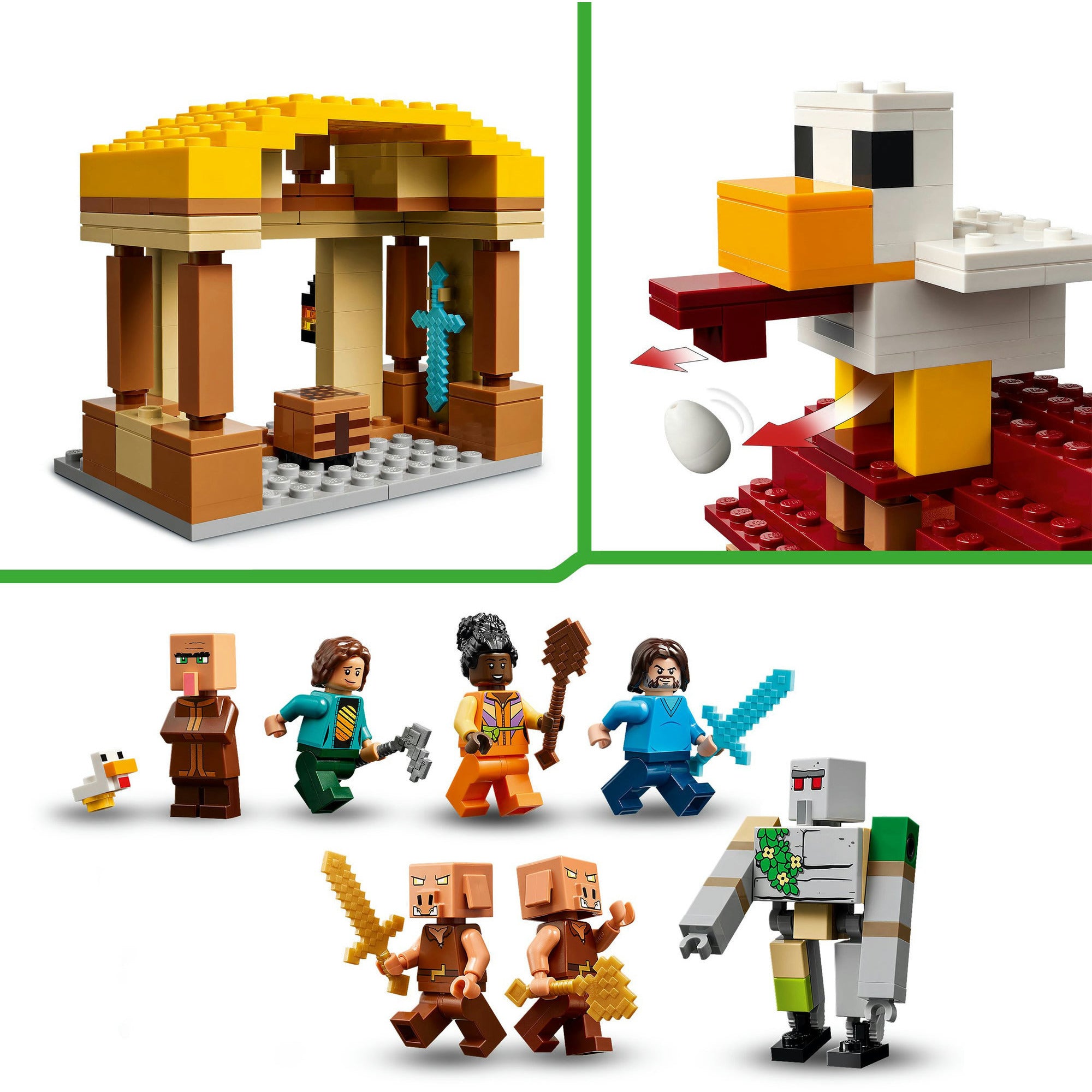 LEGO Minecraft 21273 Der Ghast-Ballonangriff auf das Dorf