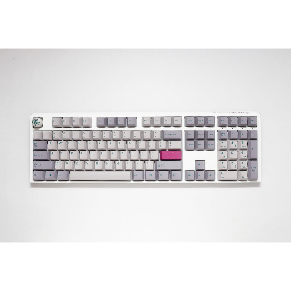 Ducky one 3 mist grey, toetsenbord (lichtgrijs, us lay-out, cherry mx red, rgb led, double-shot pbt, hot-swappable, quack mechanics)