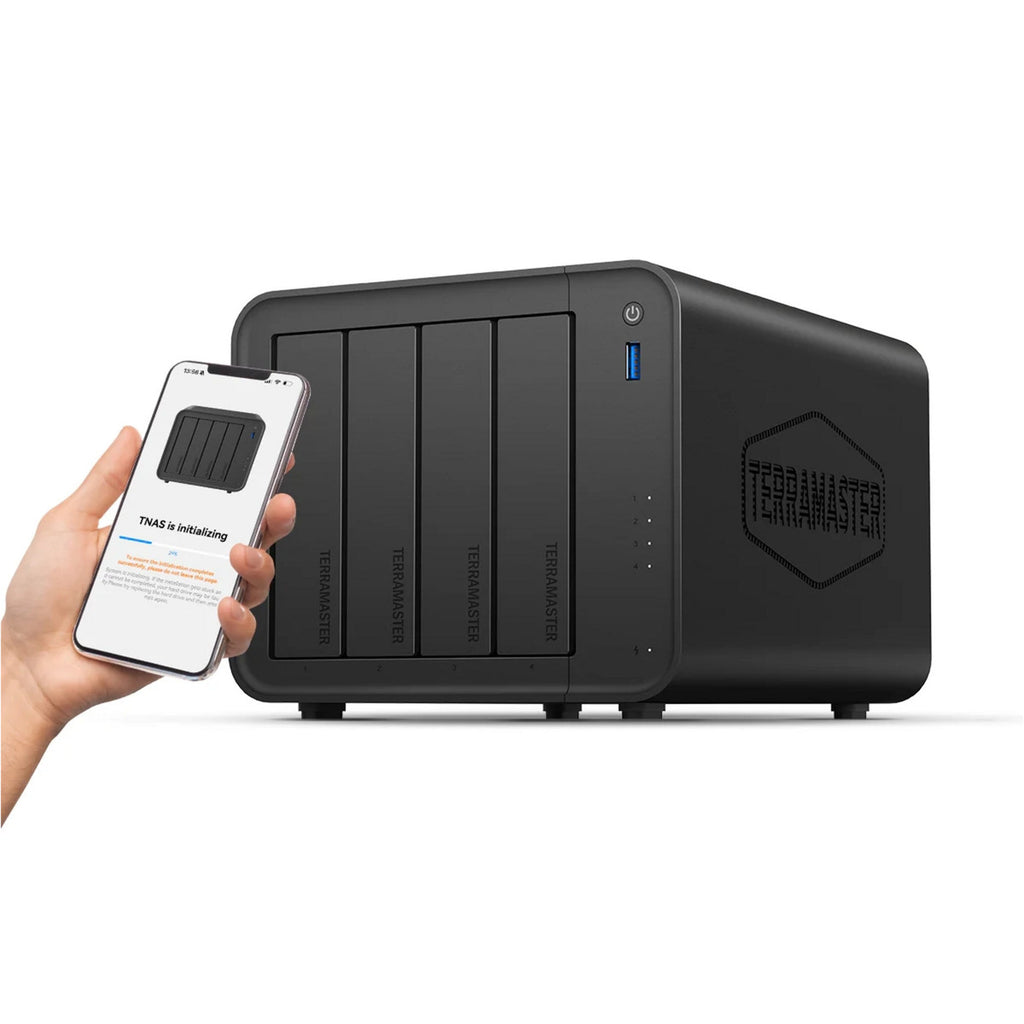 Terramaster f4-424 nas (zwart, 1x rj-45 2.5gbe, hdmi)