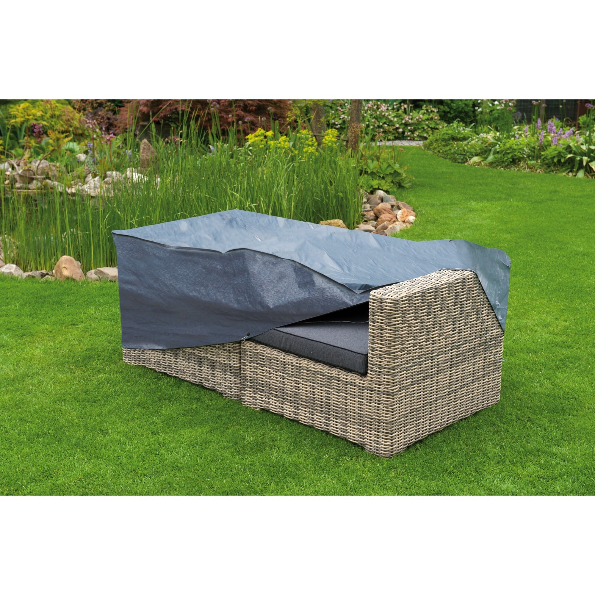 Nature tuinmeubelafdekhoes voor 2-zits loungebank afdekking (grijs, 6031600)