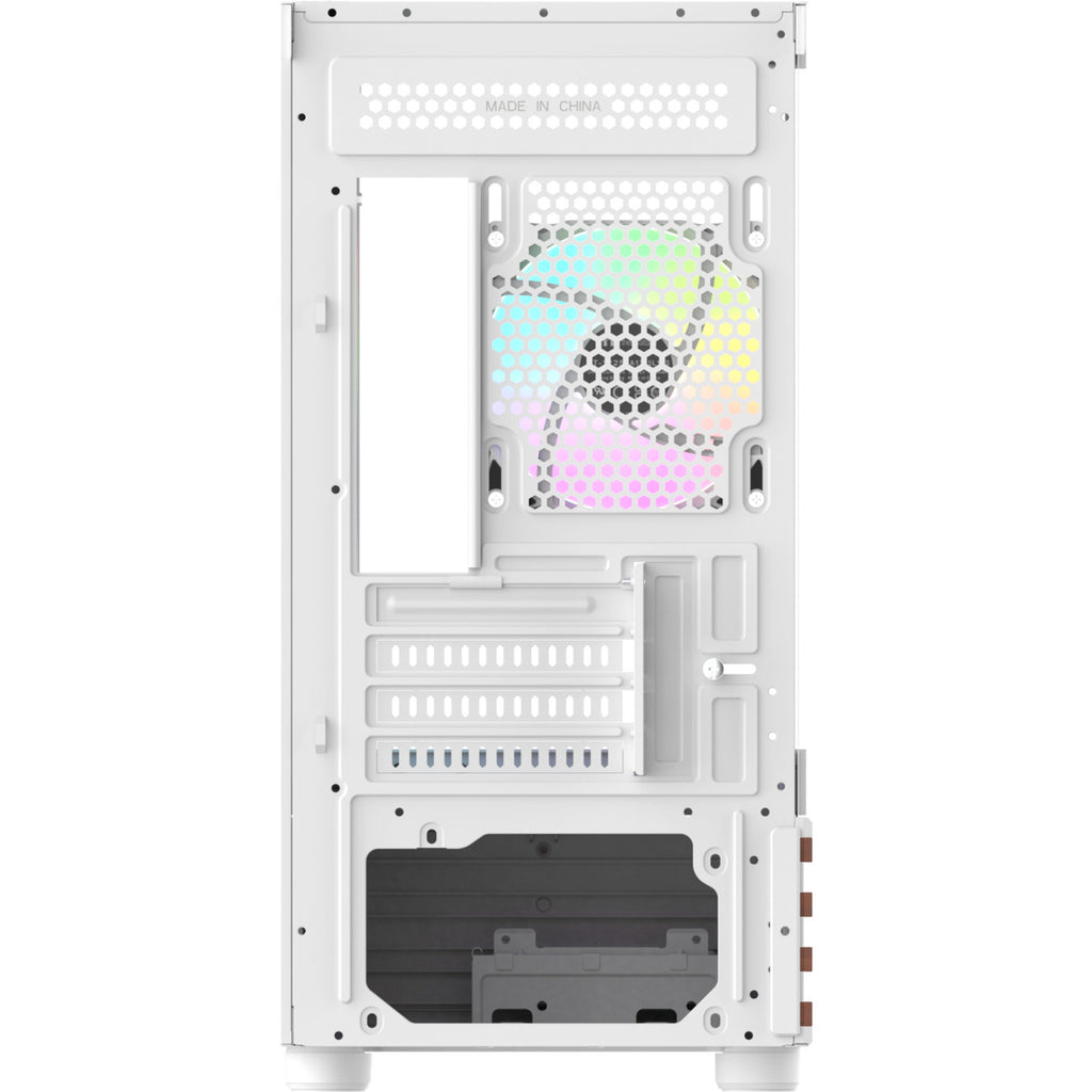 Thermaltake view 170 ws argb mini tower behuizing (wit houtkleur | 2x usb-a | rgb | tempered glass)
