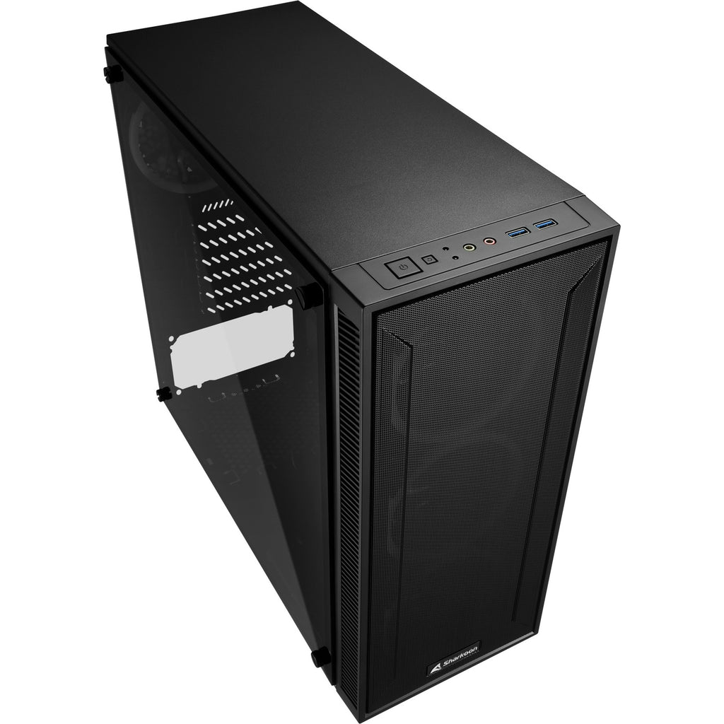 Sharkoon tg4m rgb midi tower behuizing (zwart | 2x usb-a | rgb | tempered glass)