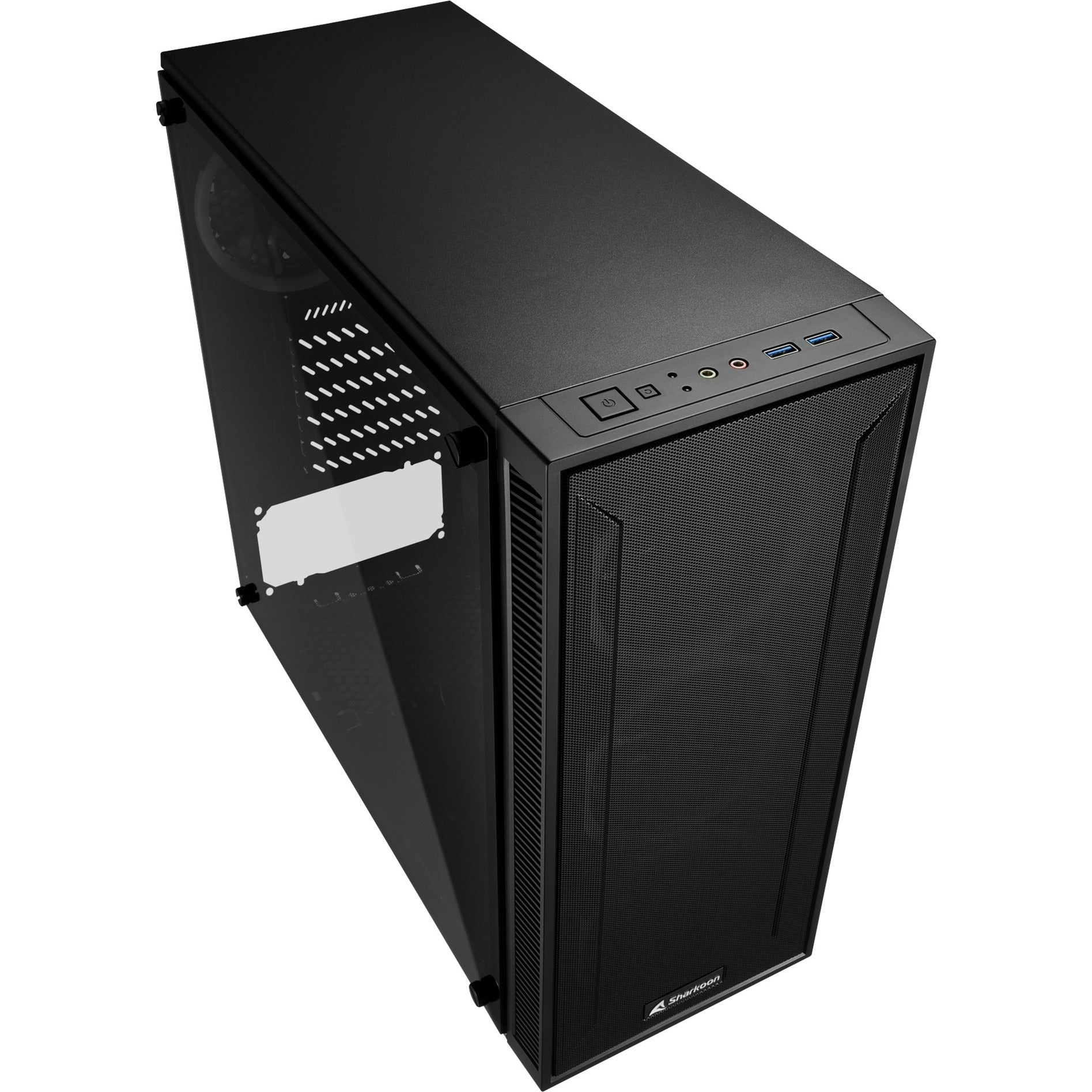 Sharkoon tg4m rgb midi tower behuizing (zwart | 2x usb-a | rgb | tempered glass)