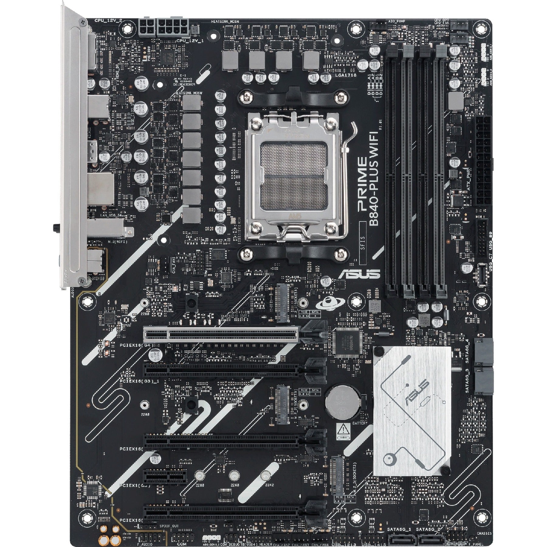 Asus prime b840-plus wifi socket am5 moederbord (raid, 2.5 gbe-lan, wi-fi 6e, bt, sound, atx)