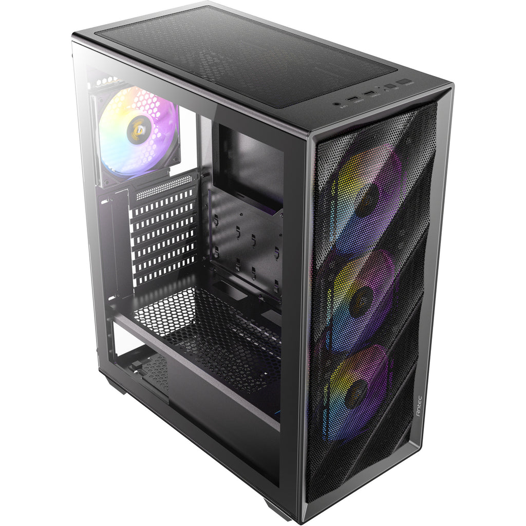 Antec ax85 argb midi tower behuizing (zwart | 2x usb-a | tempered glass)