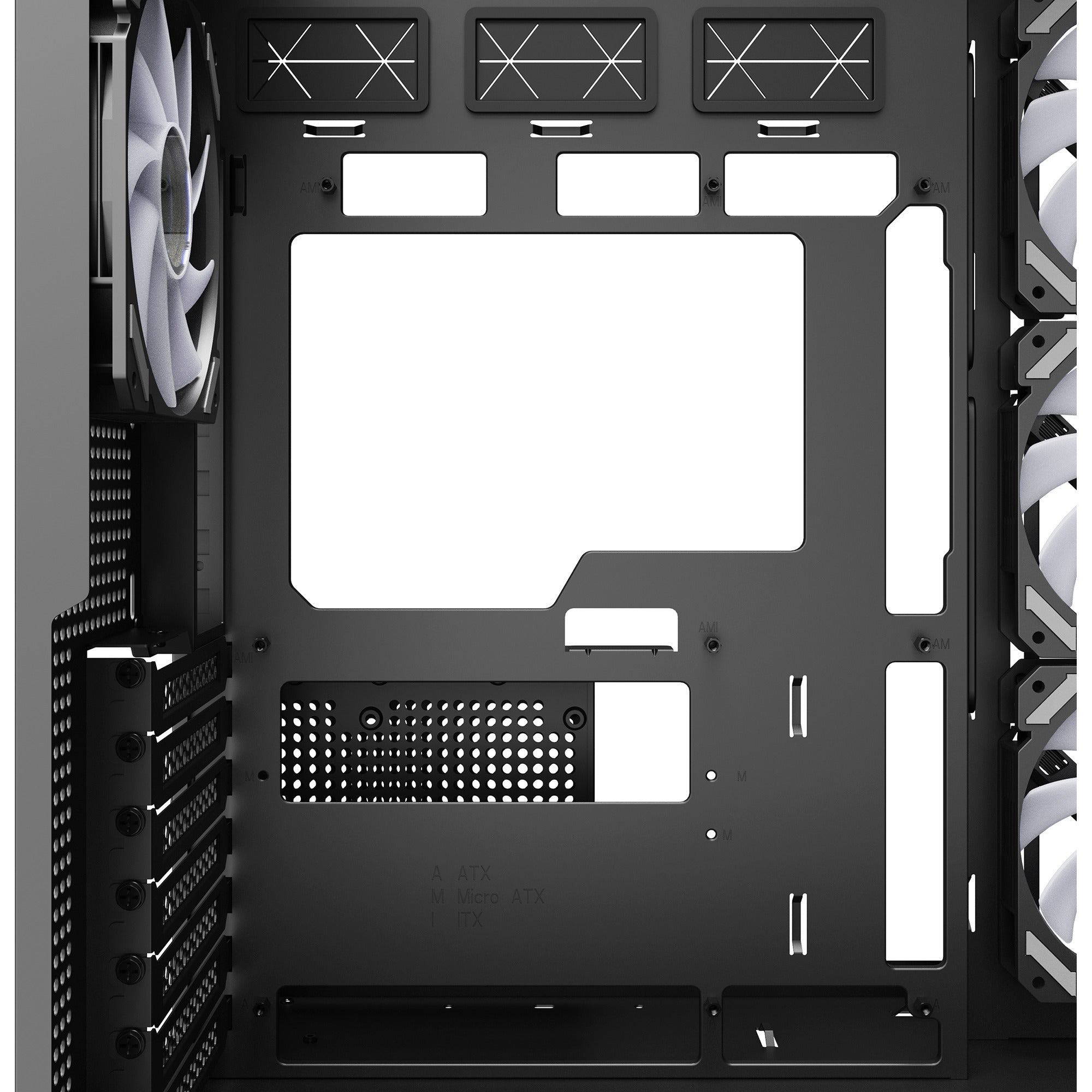 Sharkoon steel shark midi tower behuizing (zwart | 2x usb-a | 1x usb-c | rgb | tempered glass)