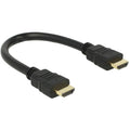 Delock high speed hdmi met ethernet - hdmi a male > hdmi a male kabel (zwart, 0,25 meter, 4k)