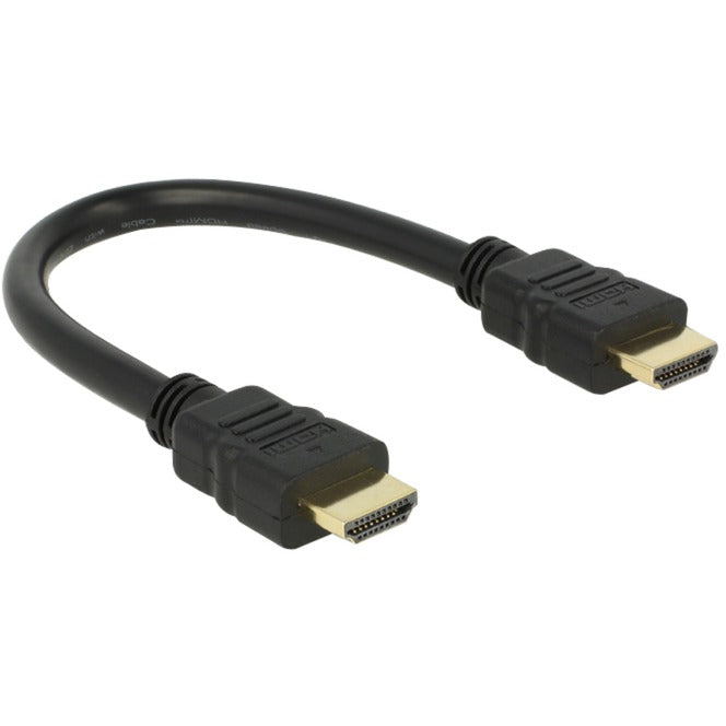 Delock high speed hdmi met ethernet - hdmi a male > hdmi a male kabel (zwart, 0,25 meter, 4k)