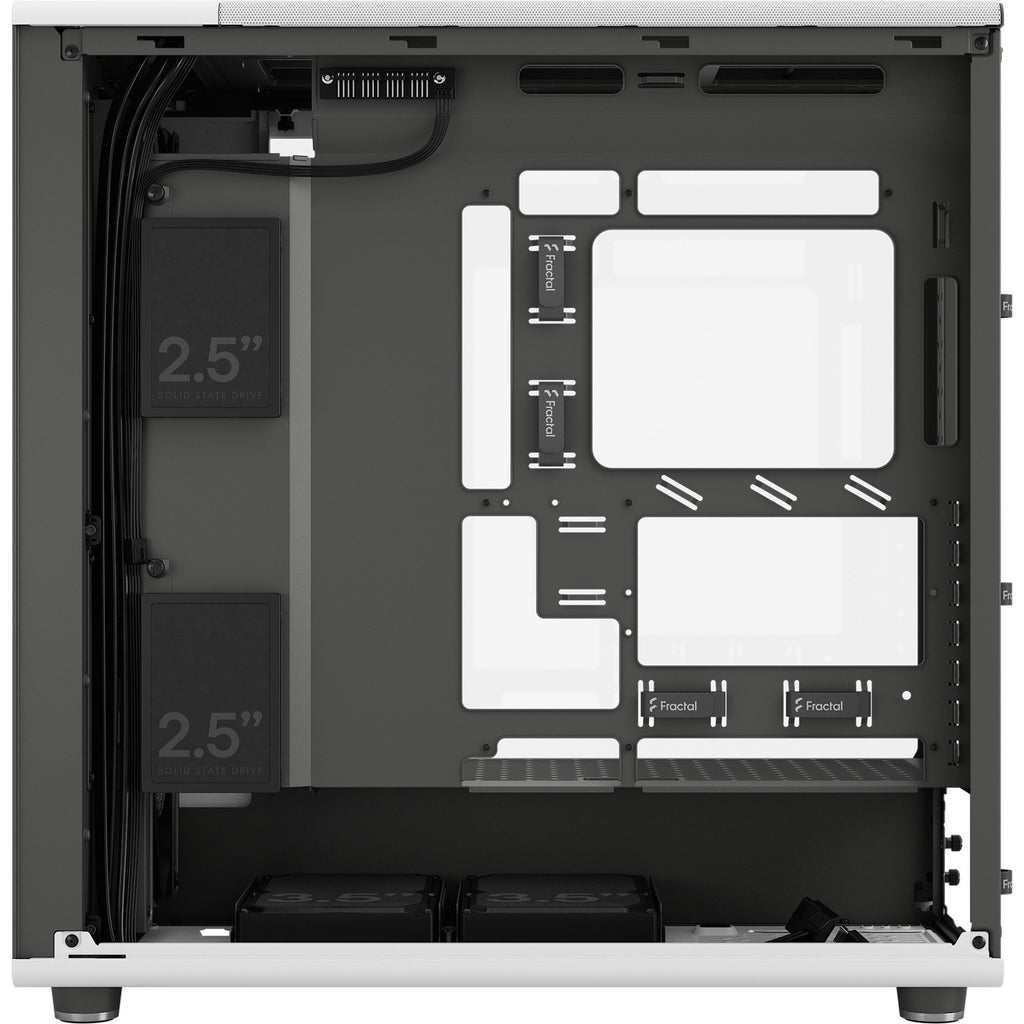 Fractal design north xl rc chalk white tg clear midi tower behuizing (wit houtkleur | 2x usb-a | 1x usb-c | tempered glass)