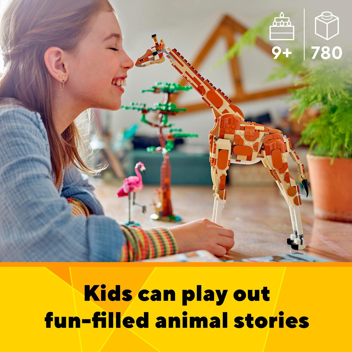 Lego creator 3in1 safaridieren speelgoed set met giraffe, gazelles en leeuw 31150