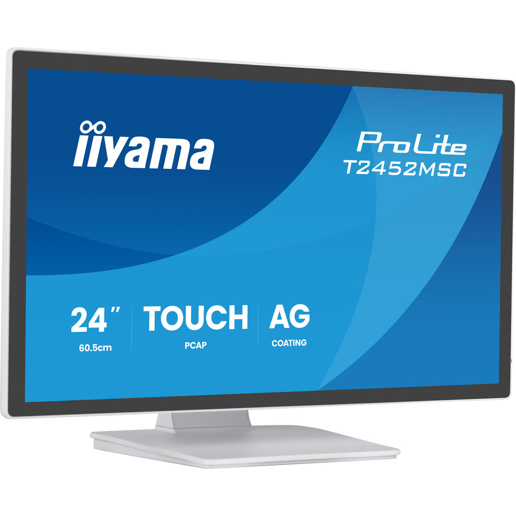 Iiyama prolite t2452msc-w1ag 24 touchscreen monitor (wit, 100 hz, touch, hdmi, displayport, usb, audio)