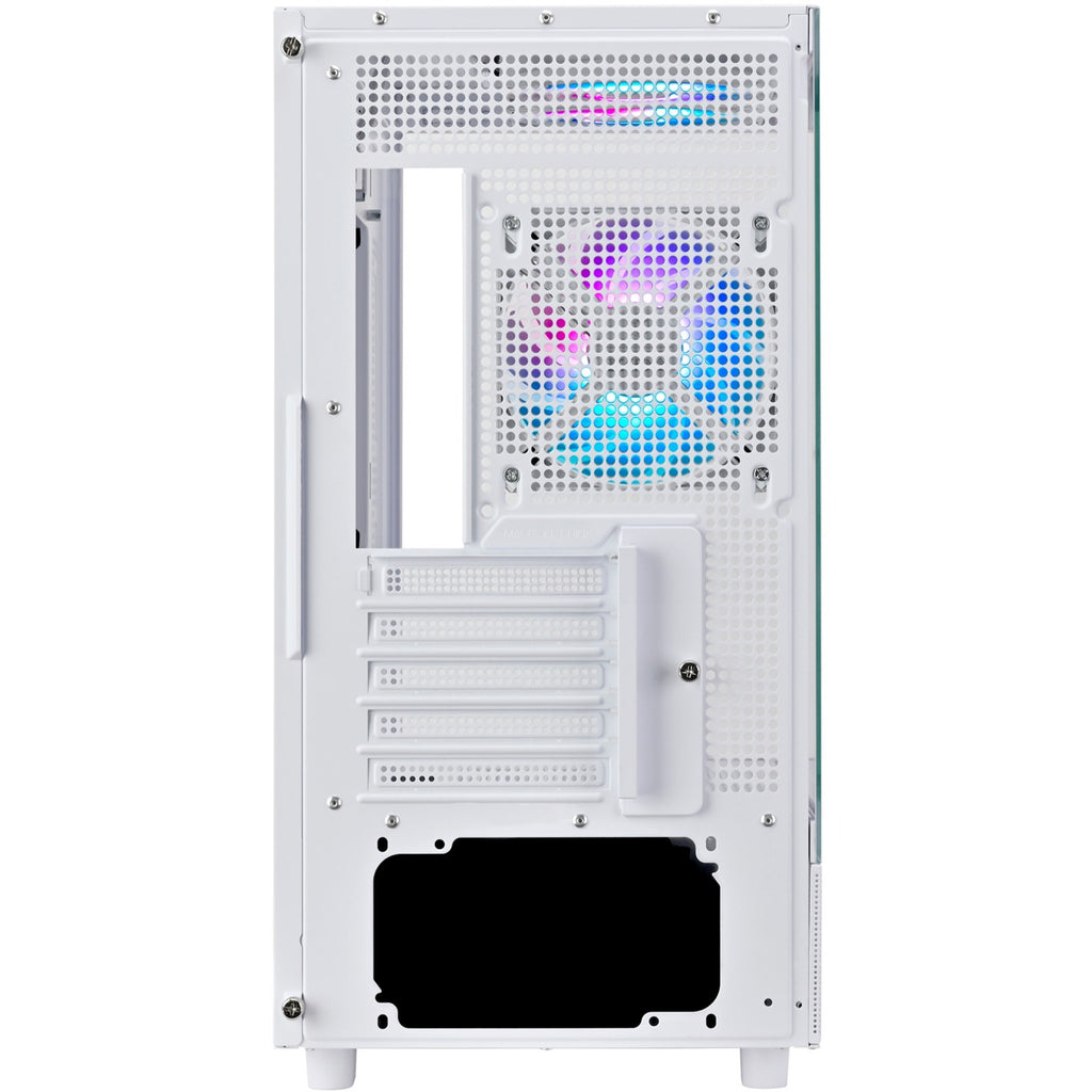 Silverstone lucid 04 mini tower behuizing (wit | 2x usb-a | 1x usb-c | rgb | tempered glass)