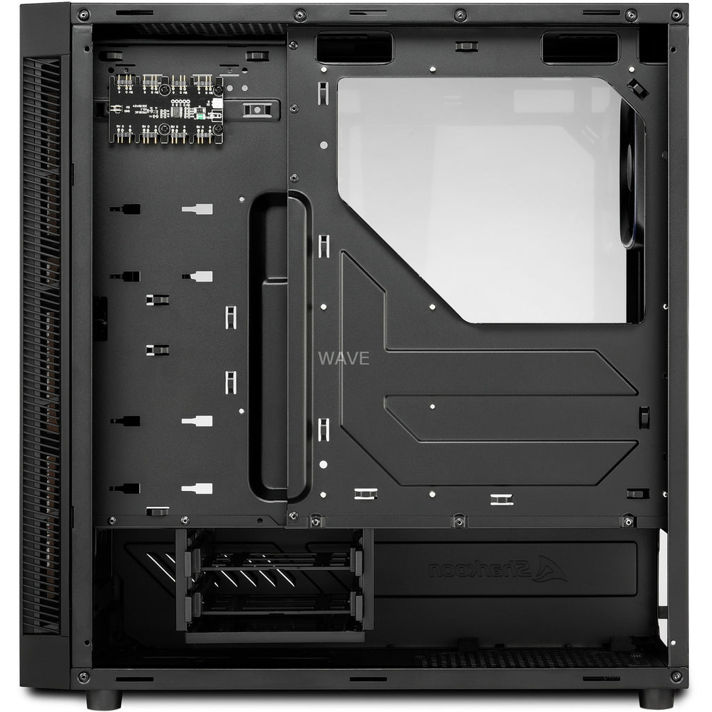 Sharkoon tg6 rgb midi tower behuizing (zwart | 4x usb-a | rgb | tempered glass)