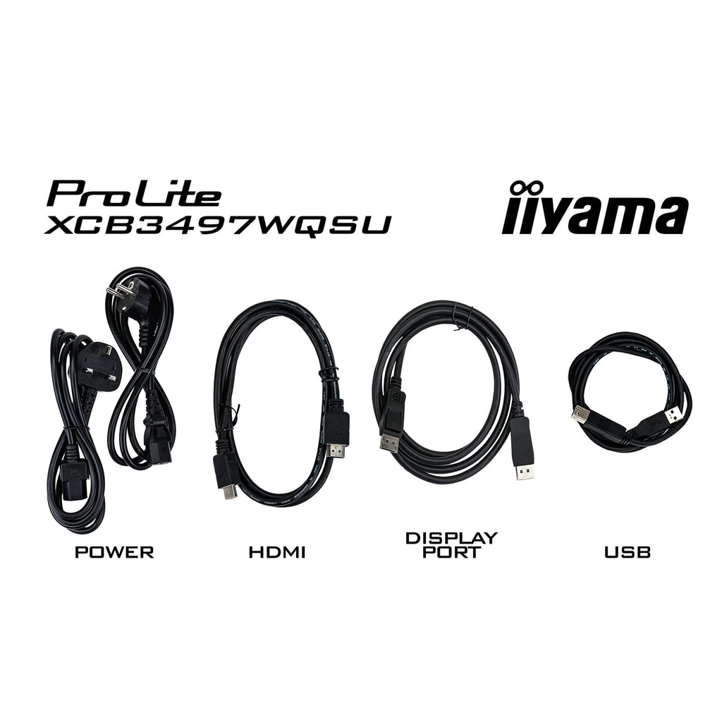 Iiyama prolite xcb3494wqsu-b1 34 curved ultrawide monitor (zwart, 2x hdmi, displayport, 2x usb-a, 2x usb-c)