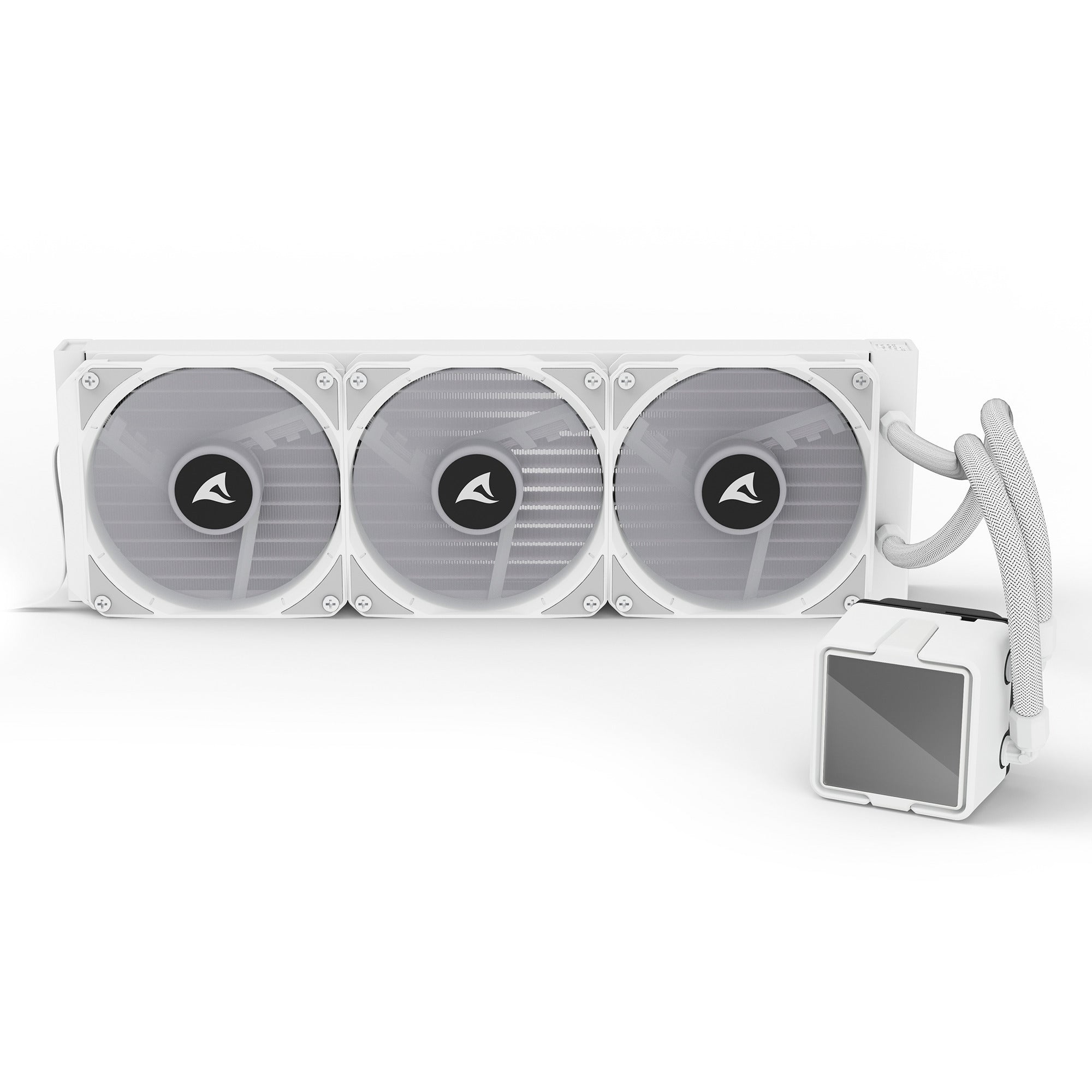 Sharkoon s100 argb waterkoeling (wit, 4-pins pwm fan-connector)