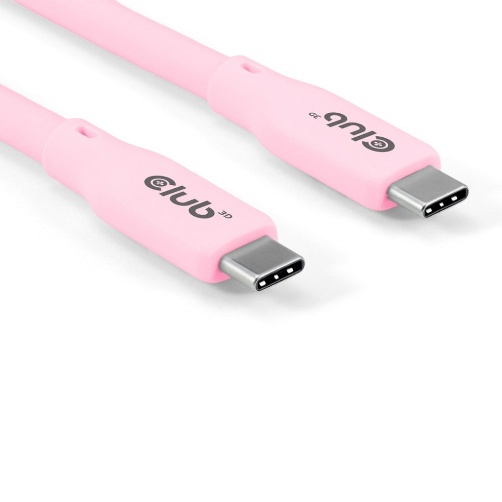 Club 3d gen2x2 type-c bi-directional, 2 meter kabel (lichtroze, 4k60hz, data 20gbps, pd 240w(48v 5a) epr)