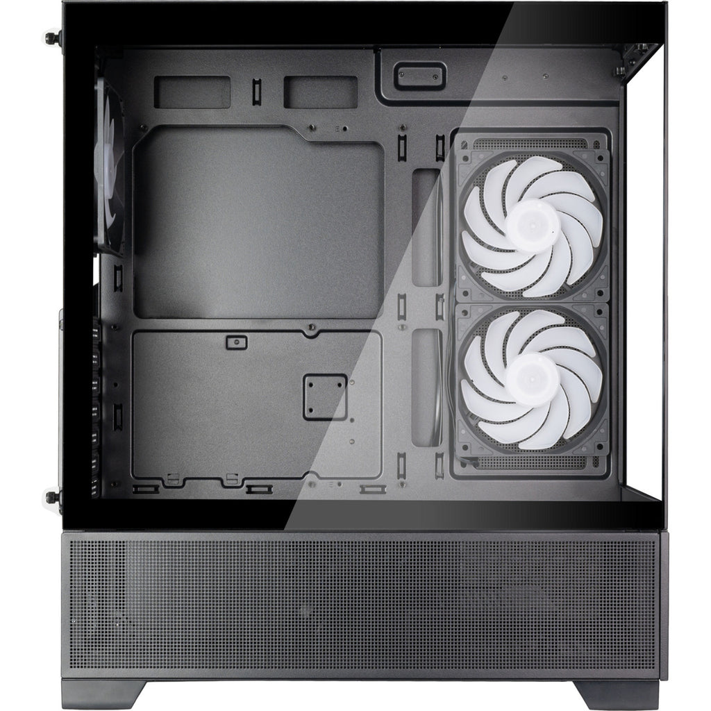 Silverstone lucid 05 mini tower behuizing (zwart | 2x usb-a | 1x usb-c | rgb | tempered glass)