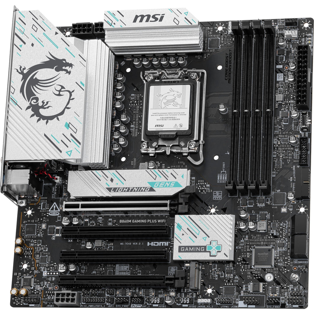 Msi b860m gaming plus wifi socket 1851 moederbord (raid, 5gb-lan, wi-fi 7, bt, sound, µatx)