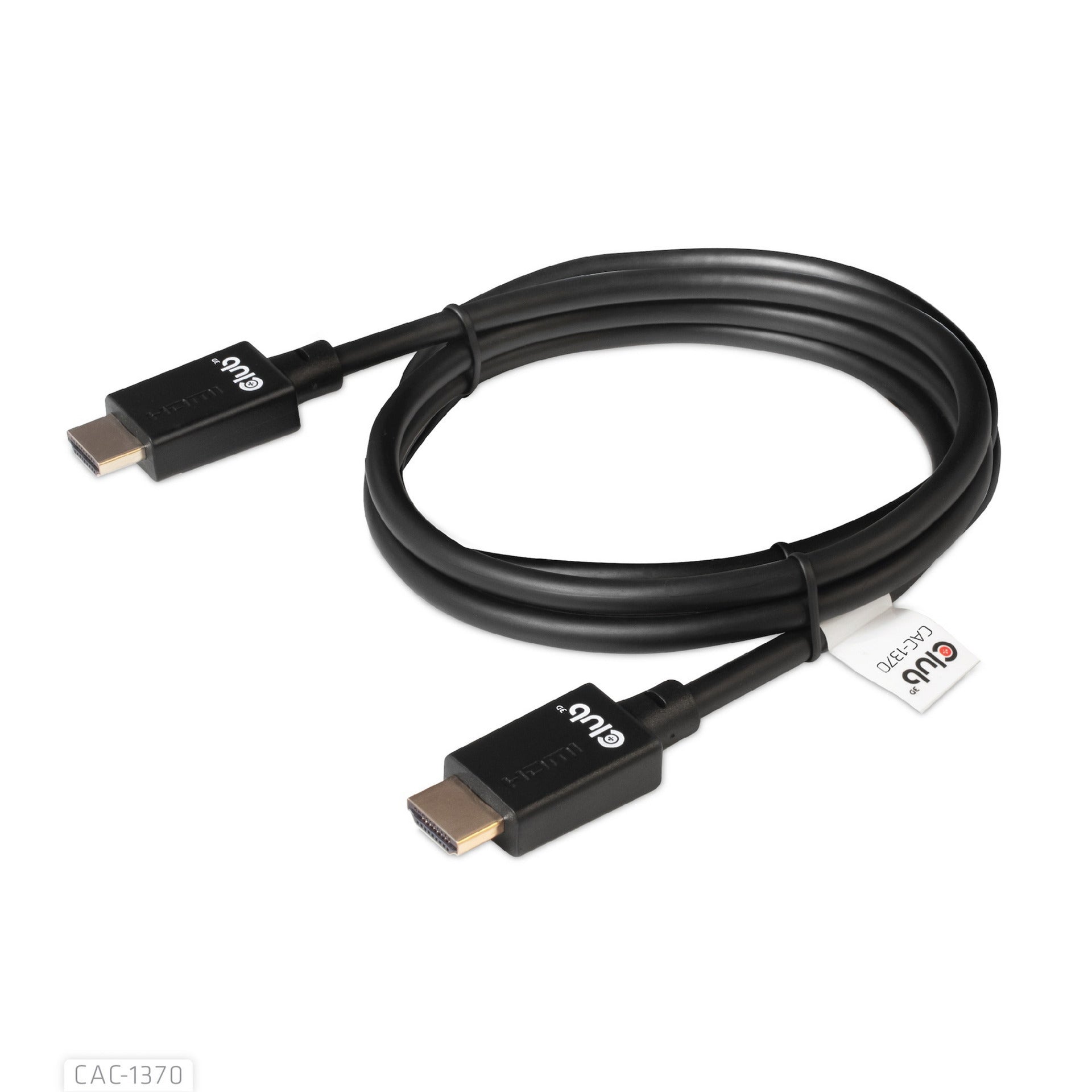 Club 3d ultra high speed hdmi 2.1 gecertificeerde kabel male-male (zwart, 1,5 meter, 4k 120hz, 8k 60hz, 48 gbps)