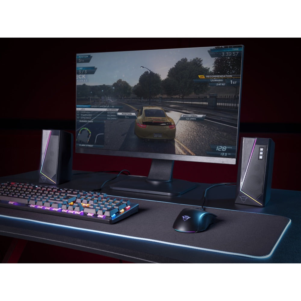 Trust gxt 609 zoxa rgb-verlichte speakerset pc-luidspreker (zwart, rgb led)