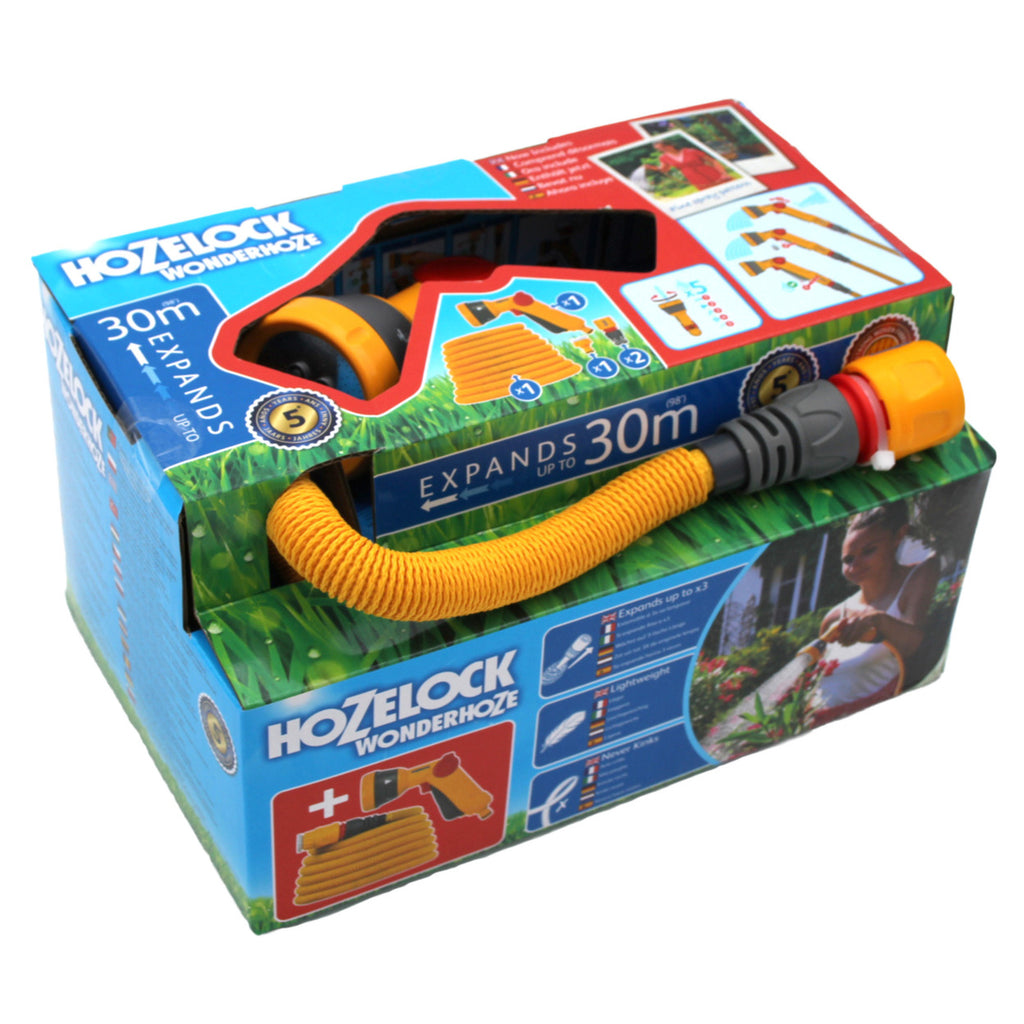 Hozelock wonderhoze 30 meter + multispraypistool slang (geel)