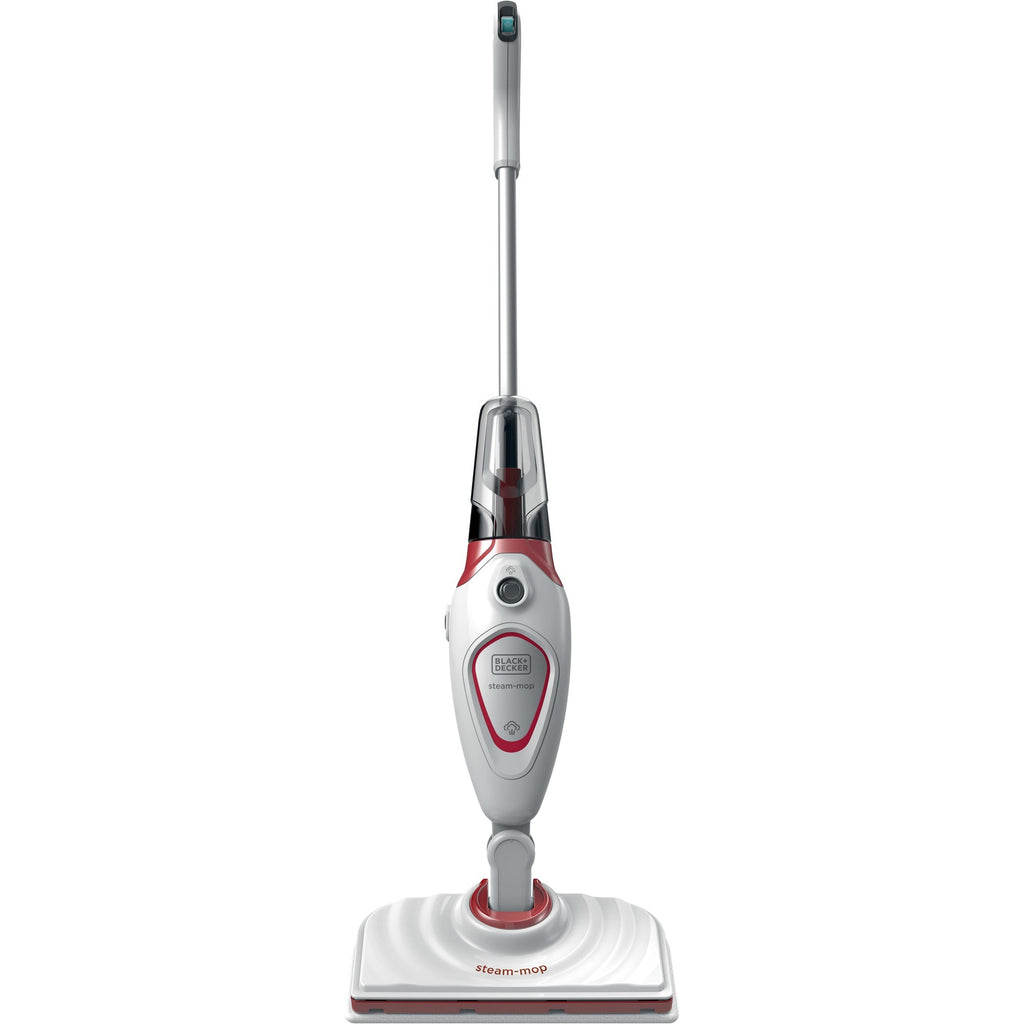 Black+decker bds1616r 1600w steam-mop met 2 stoomdoeken stoomreiniger (wit rood)