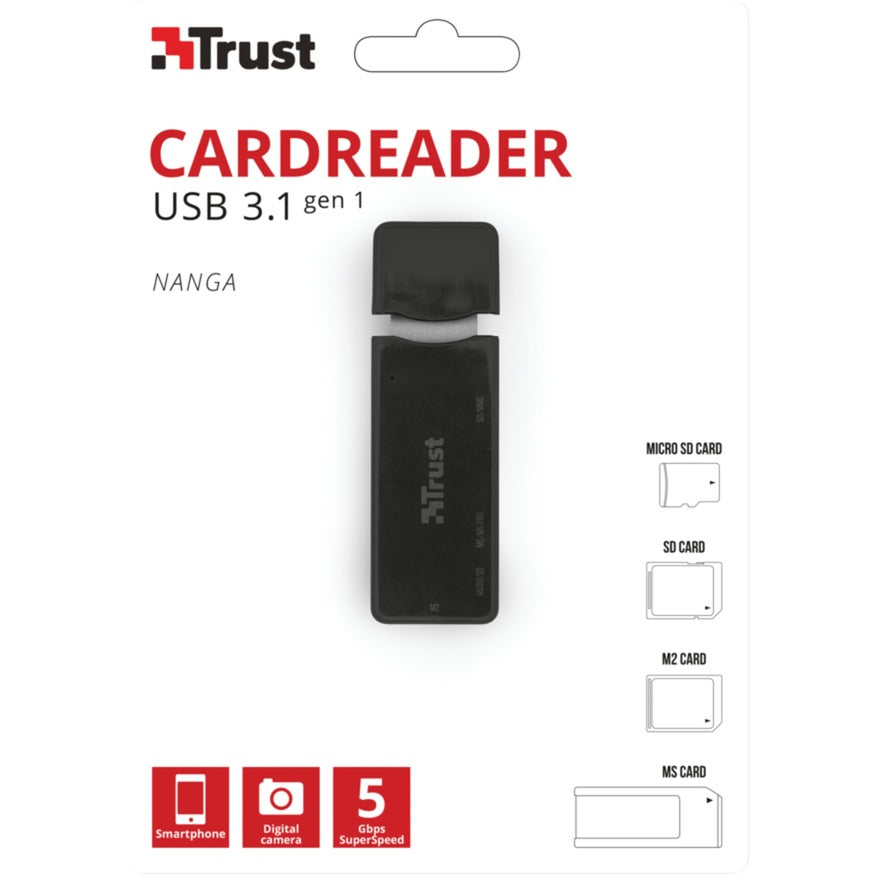 Trust nanga usb 3.1 cardreader kaartlezer (zwart)