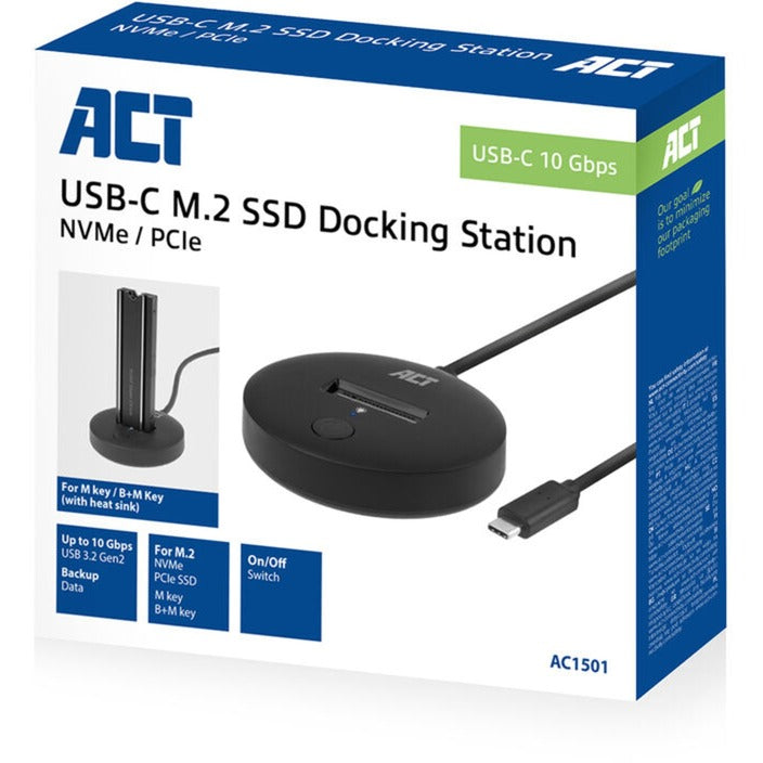 Act M.2 NVMe PCIe SSD Dockingstation, USB-C 3.2 Gen2