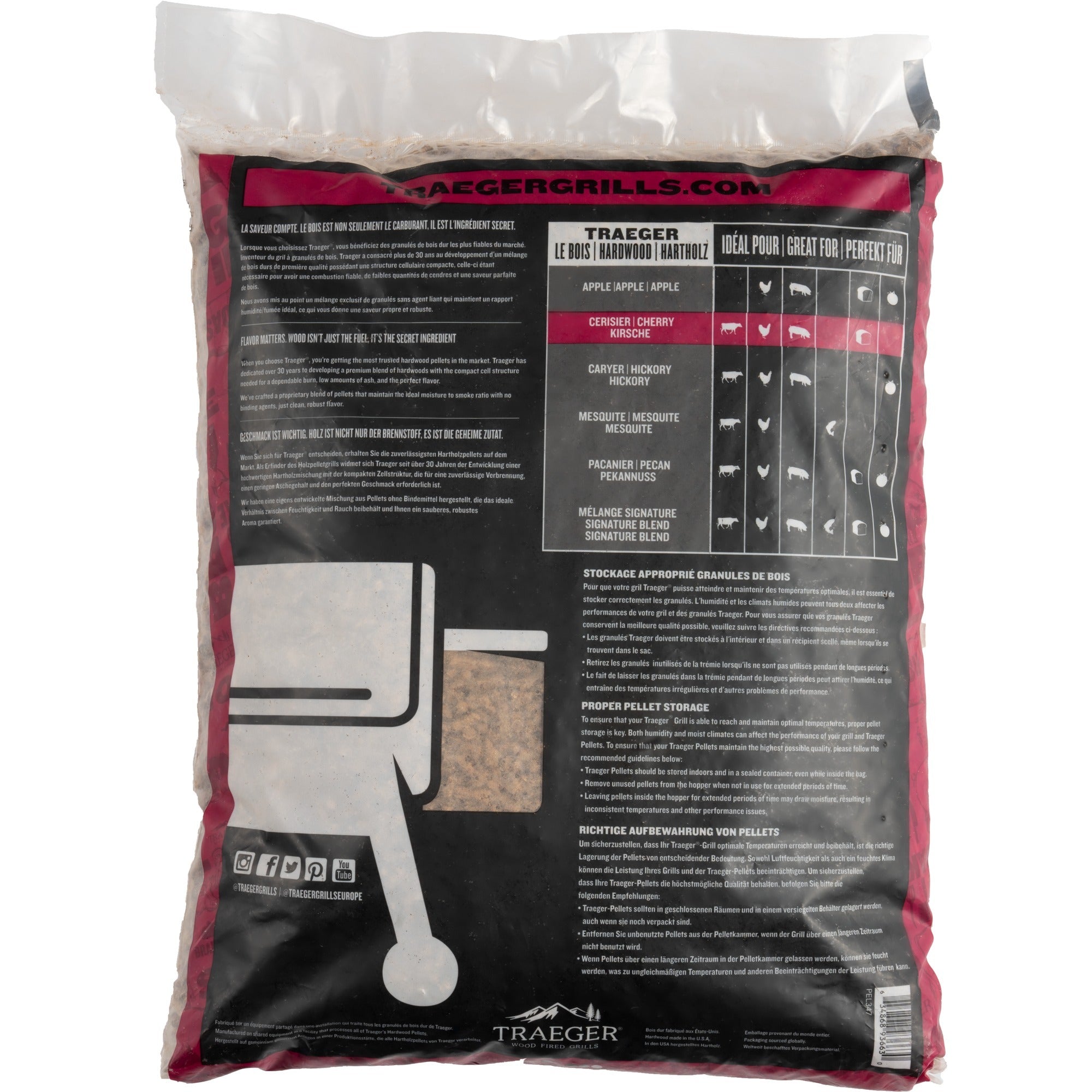 Traeger Pellets von Hartholz Kirsche