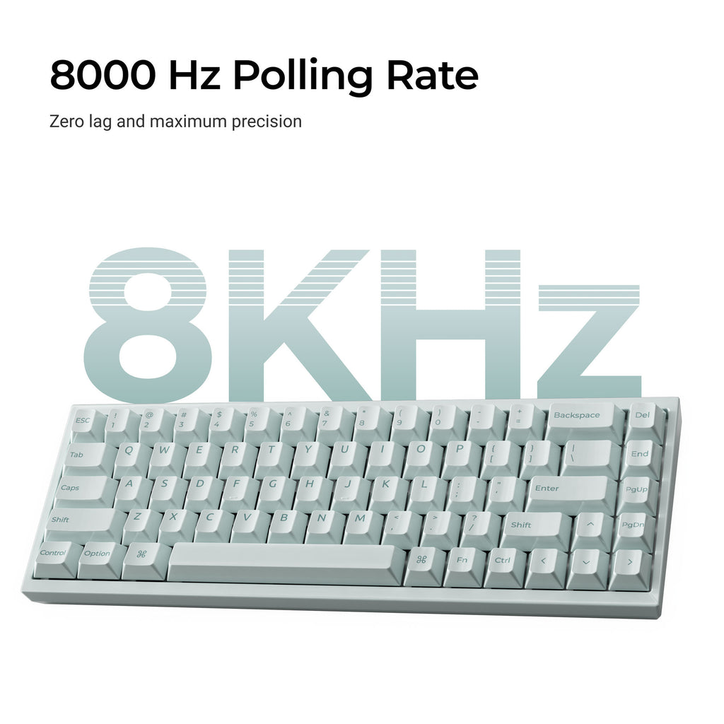 Keychron q16 he 8k magnetic switch keyboard (blauw, us lay-out (qwerty), ultra-fast lime, 65%, rgb, hot swap, 8k)