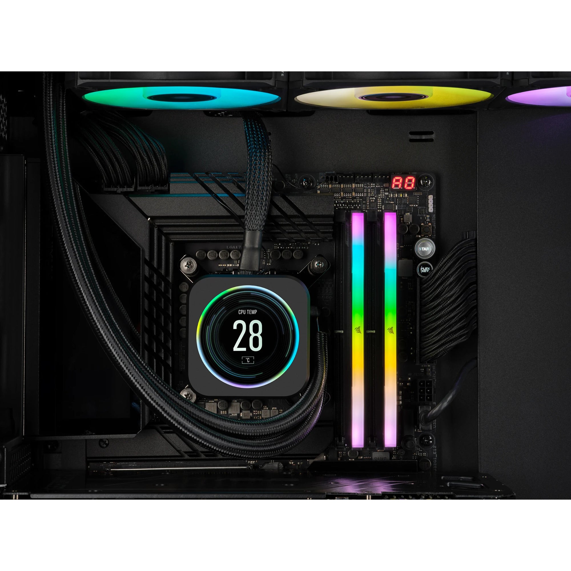 Corsair vengeance rgb 32 gb ddr5-6000 (2x 16 gb) werkgeheugen (zwart, cmh32gx5m2b6000c38, xmp 3.0)