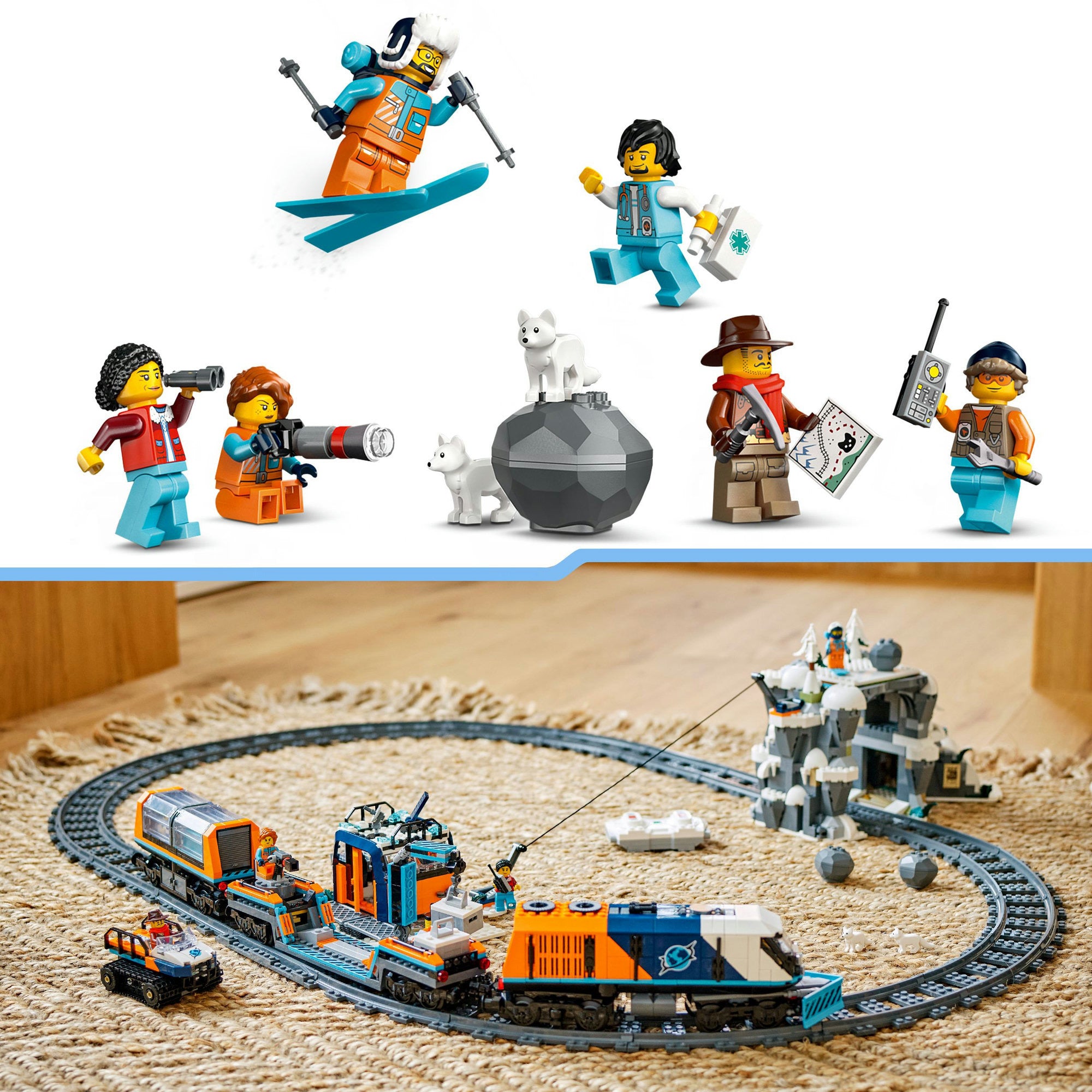 Lego city 60470 onderzoekstrein op de noordpool