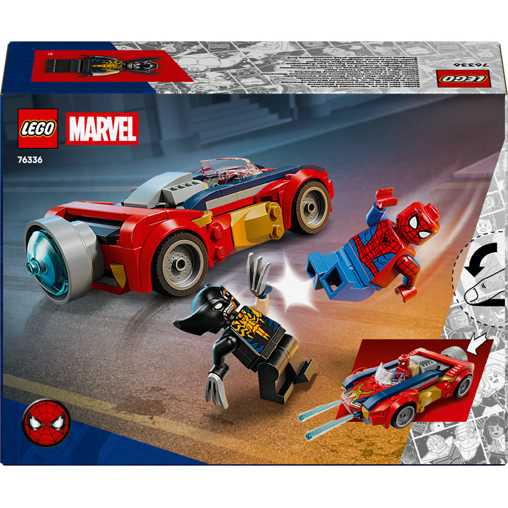 LEGO Superhelden 76336 Marvel Spider-Man Auto gegen Venomized Wolverine
