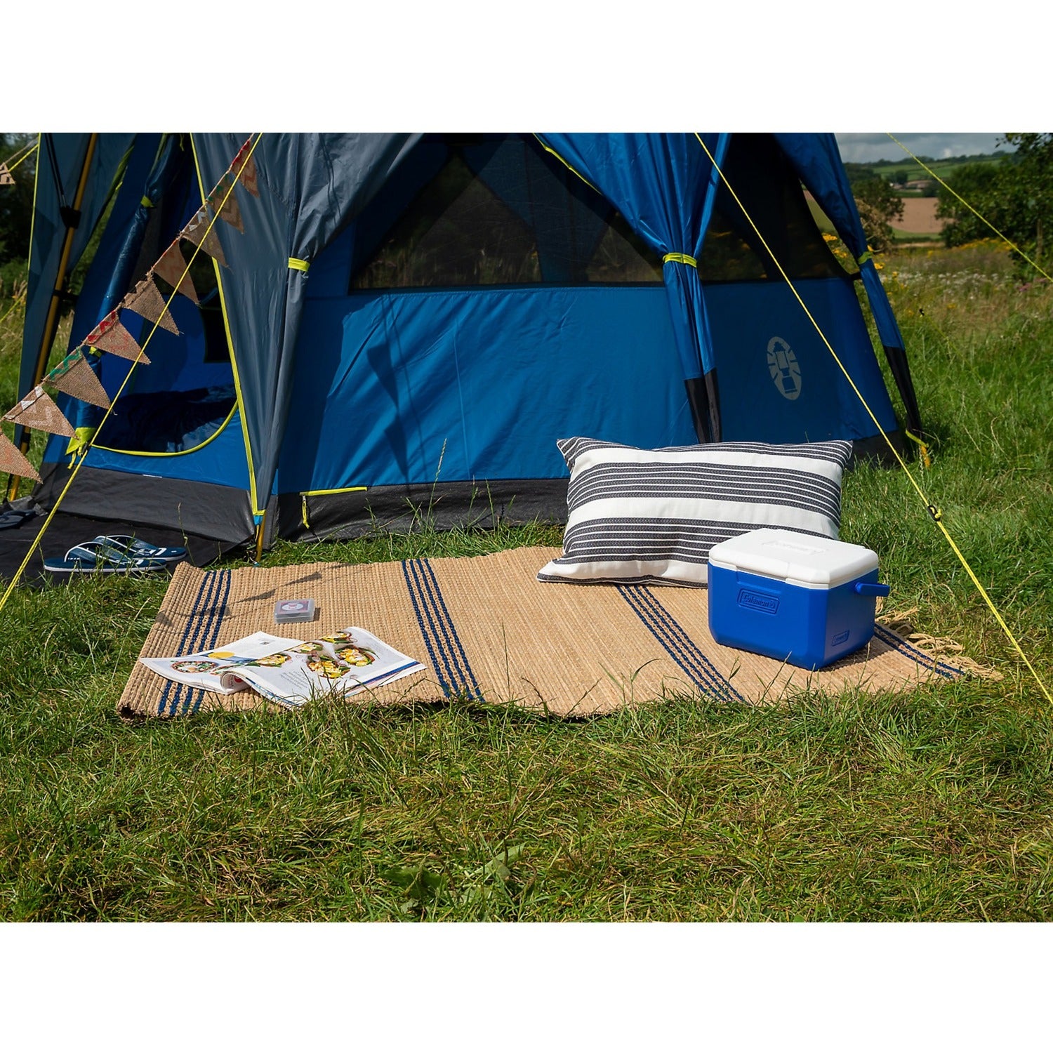 Coleman octago tent - tent 3 persoons - festival tent - blauw lime
