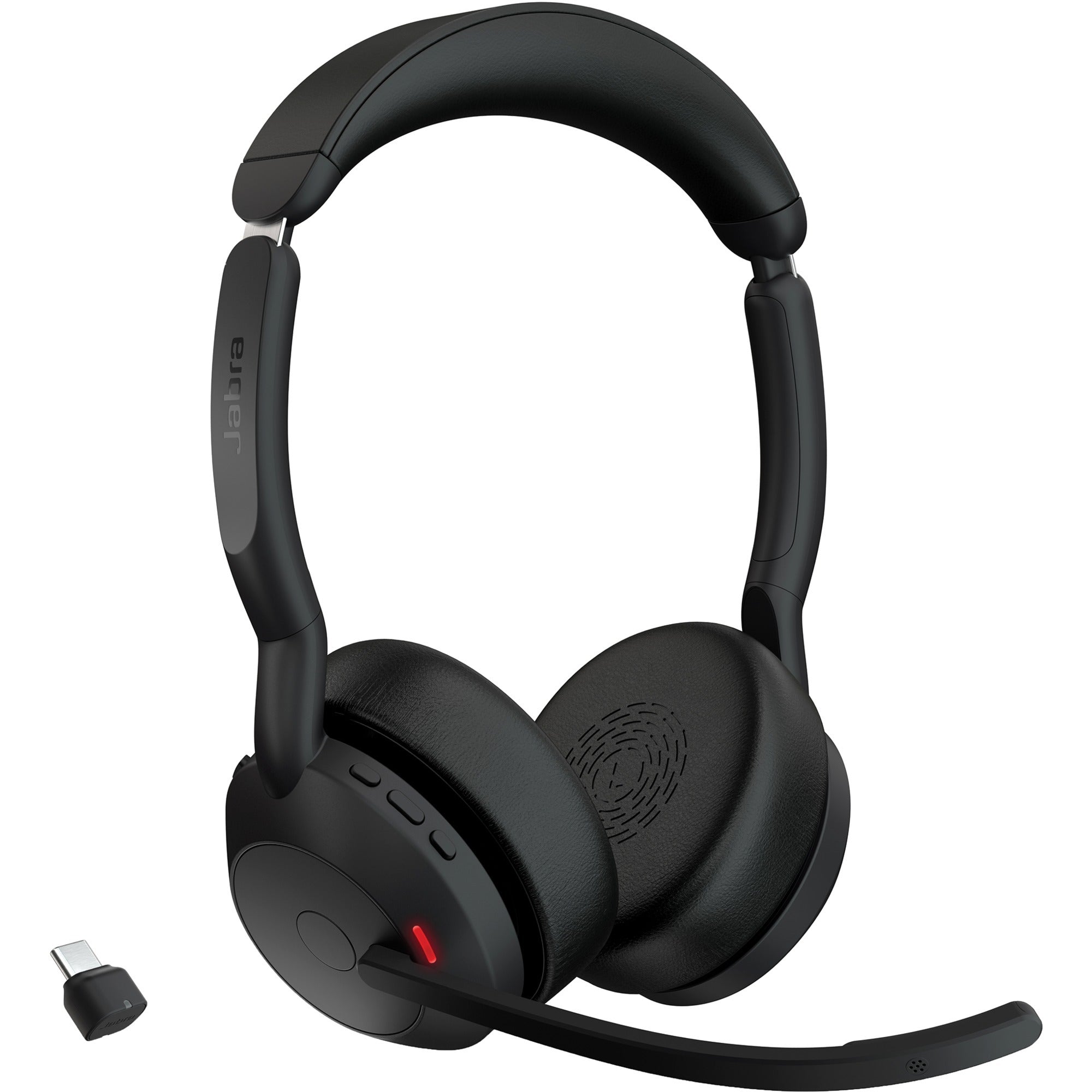 Jabra evolve2 55 - link390c ms stereo met oplaadhouder on-ear headset (zwart, stereo, microsoft teams, usb-c, link380c)