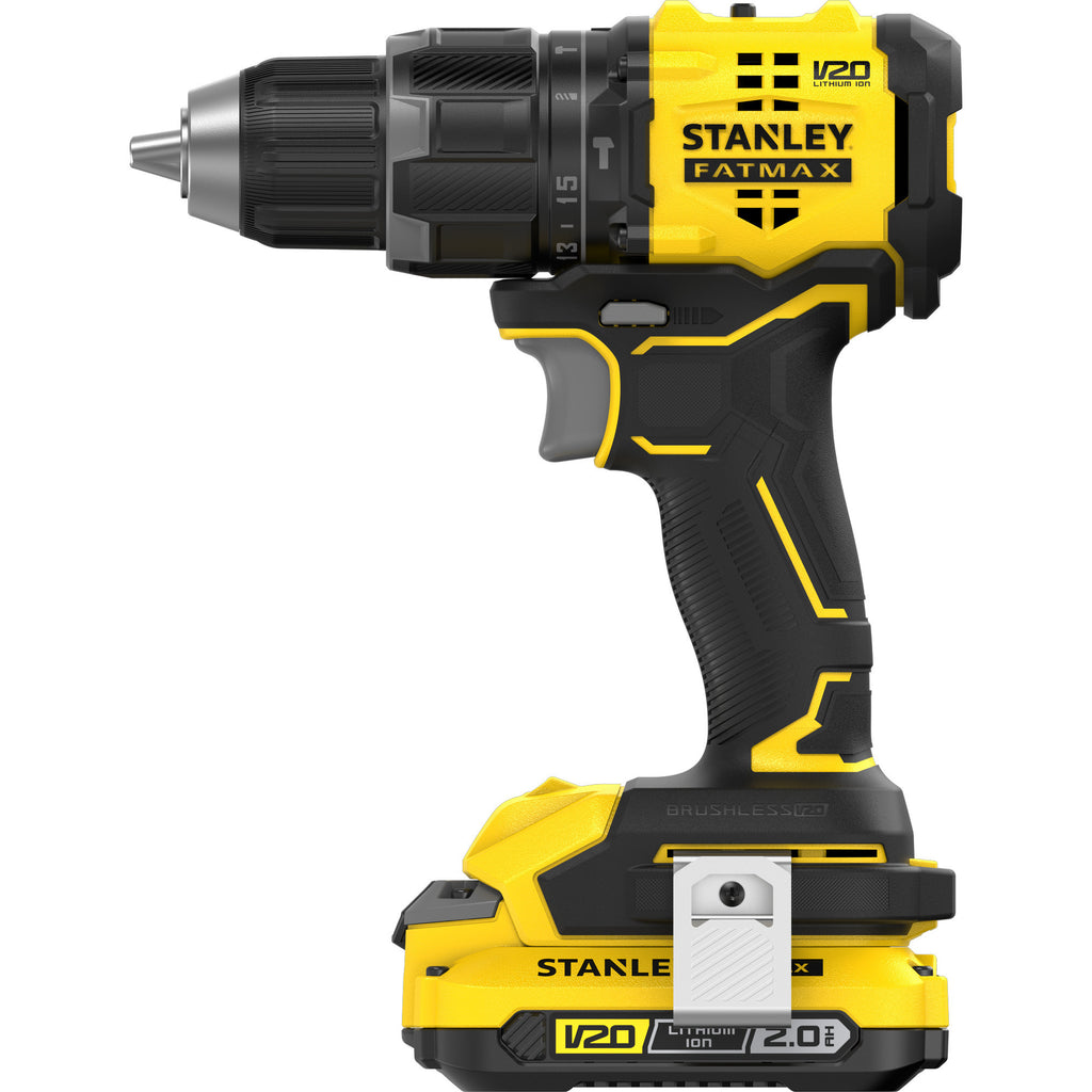 Stanley fatmax v20 18v schroefklopboormachine klopboorschroevendraaier (zwart geel, 2 accu's en oplader inbegrepen, met koffer)