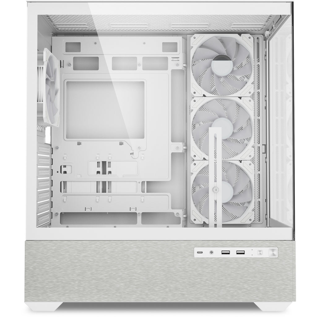 Sharkoon ak7 argb midi tower behuizing (wit | 2x usb-a | 1x usb-c | rgb | window)