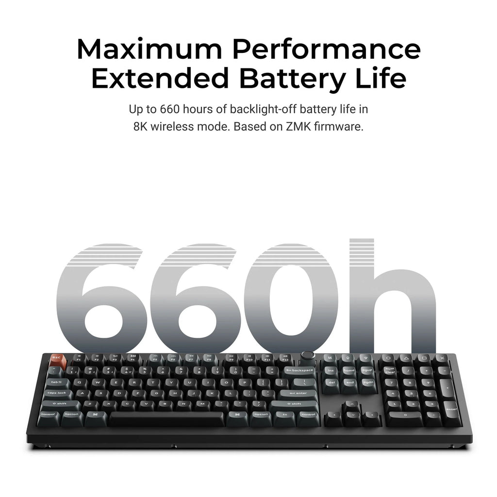Keychron v6 ultra 8k wireless custom mechanical keyboard (zwart, us lay-out (qwerty), silk pom red, 100%, rgb, hot swap, 2.4 ghz | bluetooth 5.3 | usb-c)