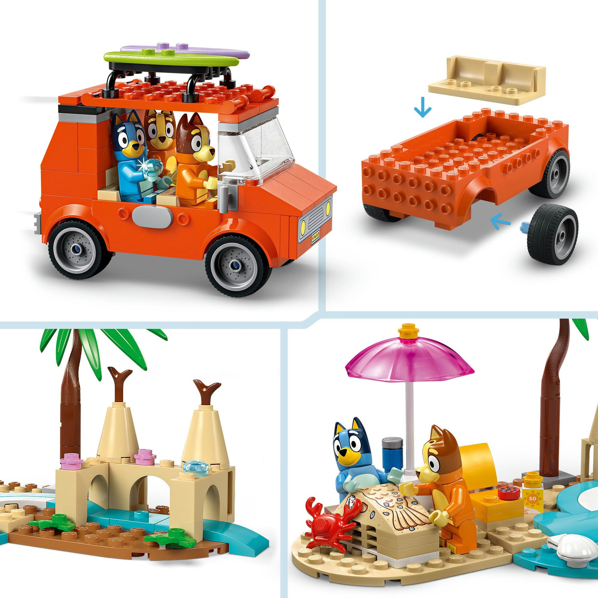 Lego bluey 11202 bluey's autorit naar het strand