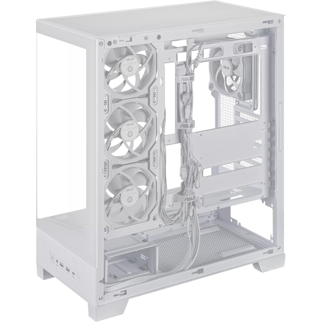 Asus a31 plus midi tower behuizing (wit | 2x usb-a | 2x usb-c | tempered glass)