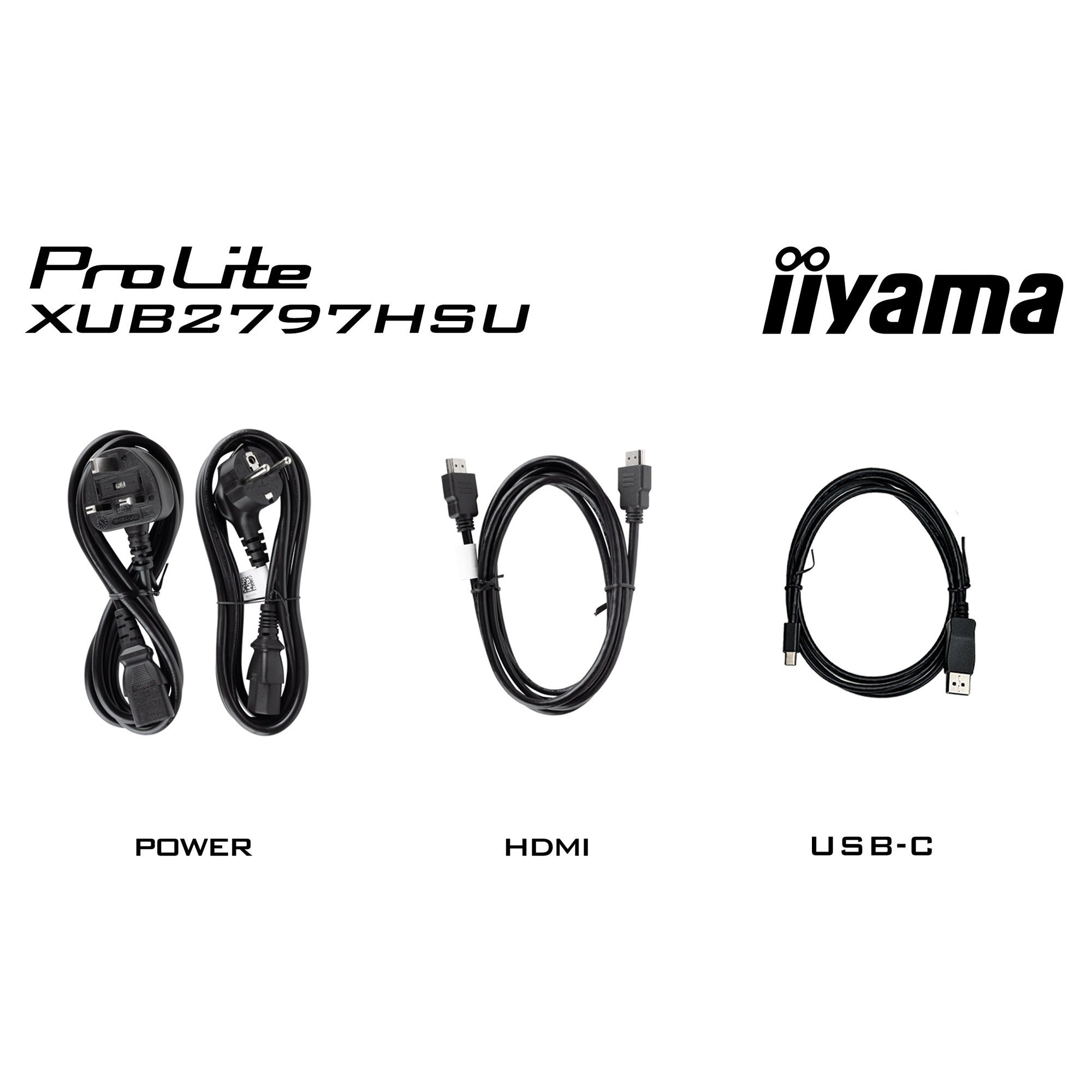 Iiyama prolite xub2797hsu-w2 27 monitor (wit, hdmi, displayport, 2x usb-a, usb-b)