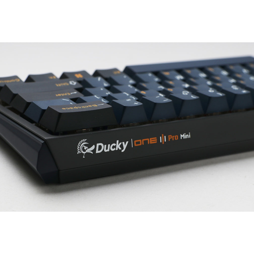 Ducky one 3 pro mini, gaming toetsenbord (zwart, us lay-out, cherry mx2a blue, rgb led, double-shot pbt, quack mechanics, 60%, hot swap)